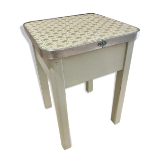 Tabouret de cirage vintage vert amande