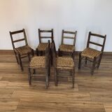 Ensemble de 6 chaises paillées