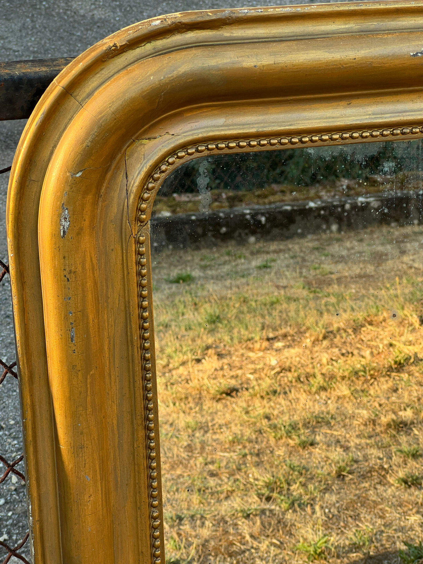 Large Louis-Philippe gilded mirror, mercury glass 76x104cm