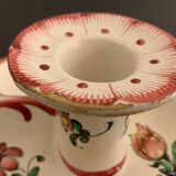 Candle holder or cellar rat in polychrome earthenware