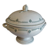 Antique iron earthenware soup tureen from Castres