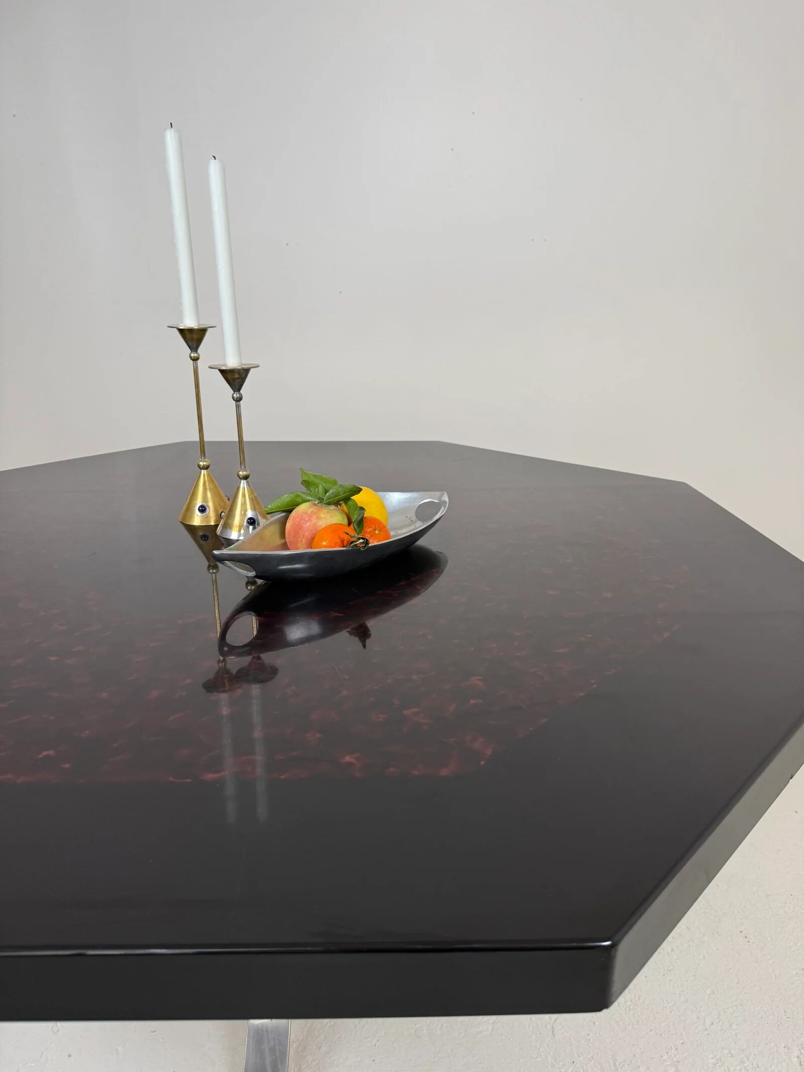 Octagonal dining table in resin, Italy 1970s