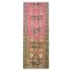 Vintage Turkish Oushak Handmade Wool Cotton Pink Runner Rug 96x242