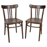 Set of Vintage Brown Beech Chairs, 1950s