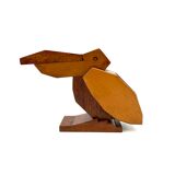 Amsterdam school, Art deco wooden Pelican cigarette / matches box, Netherlands 1930s