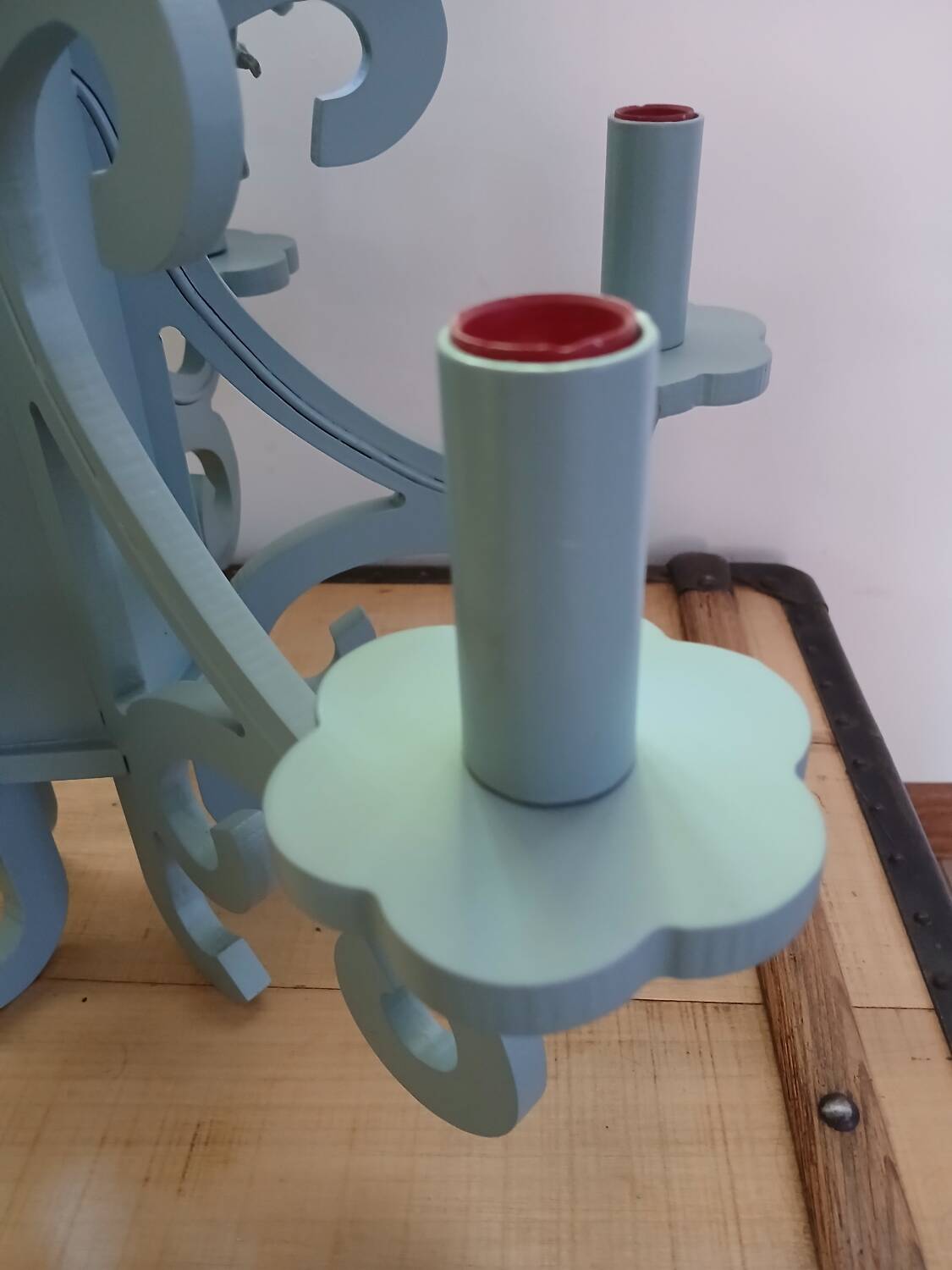 Gustavian style wooden chandelier