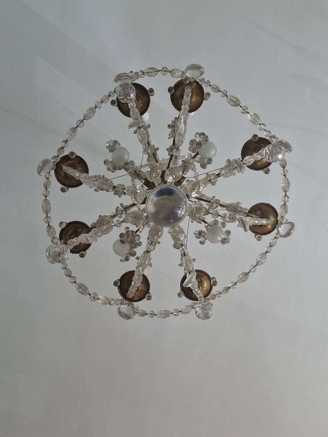 Old large chandelier with baccarat crystal tassels