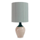 Lampe grès et abat-jour rayé