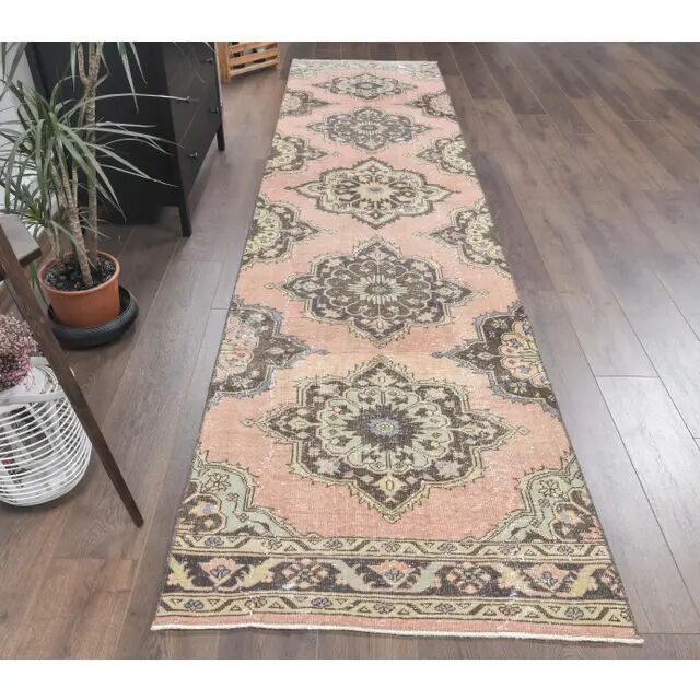 Turkish Oushak wool runner 90x346