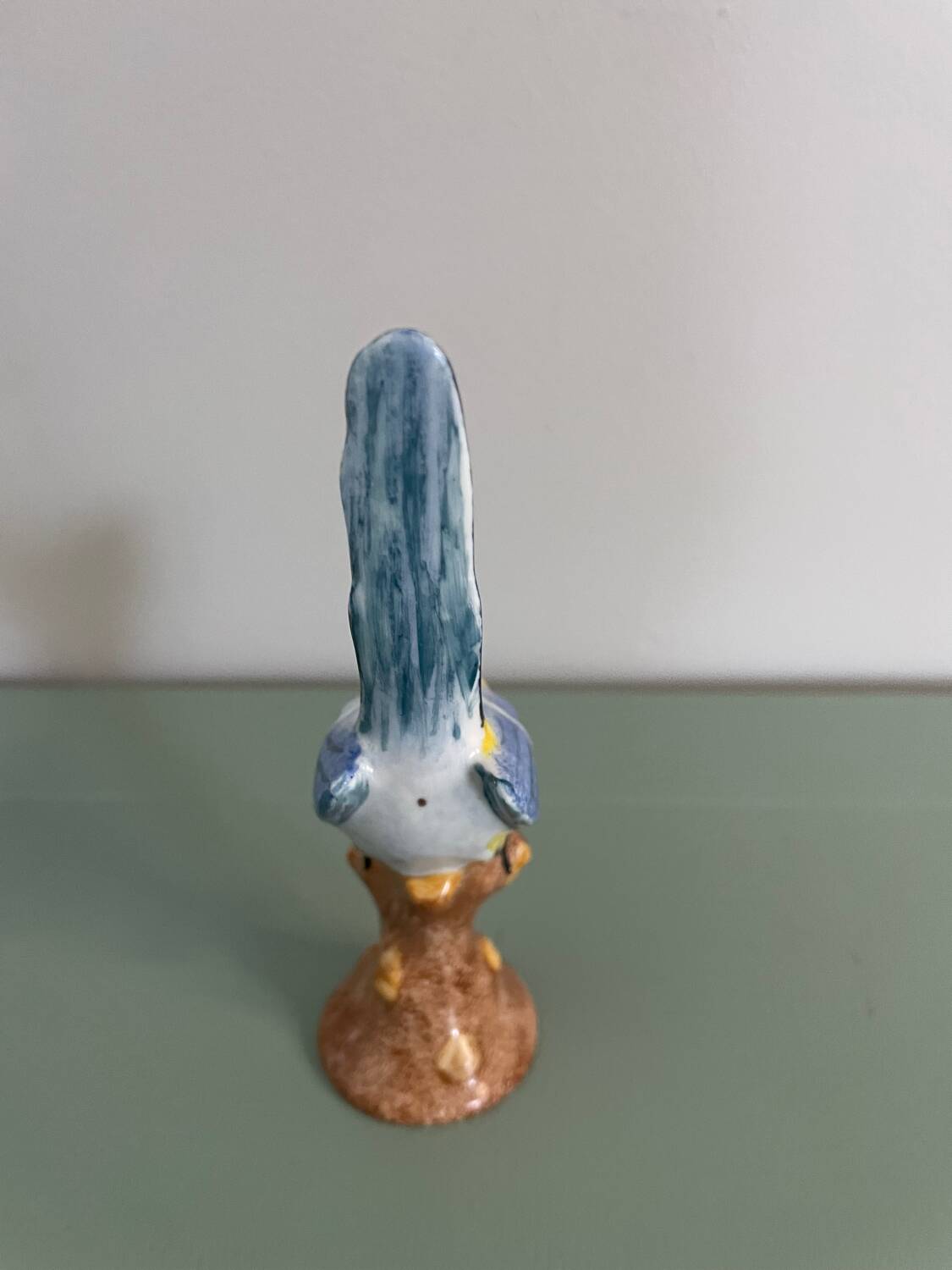 Great tit on its branch, porcelain, Hollohaza