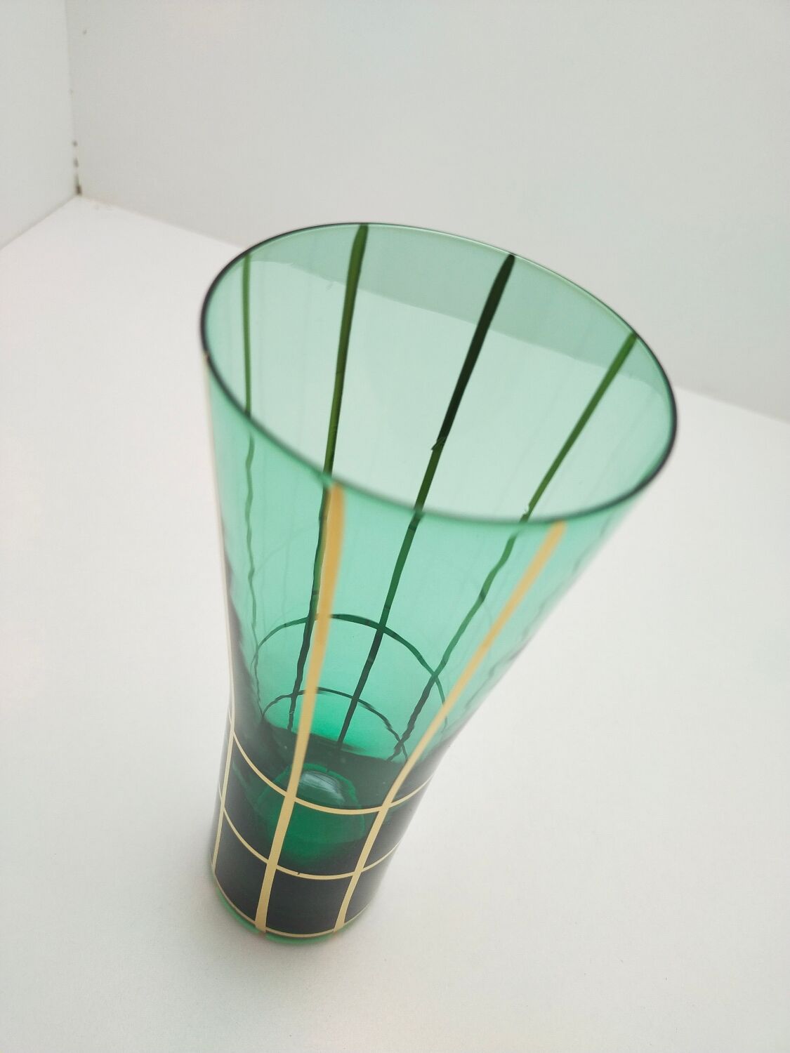 6 Emerald green orangeade glasses