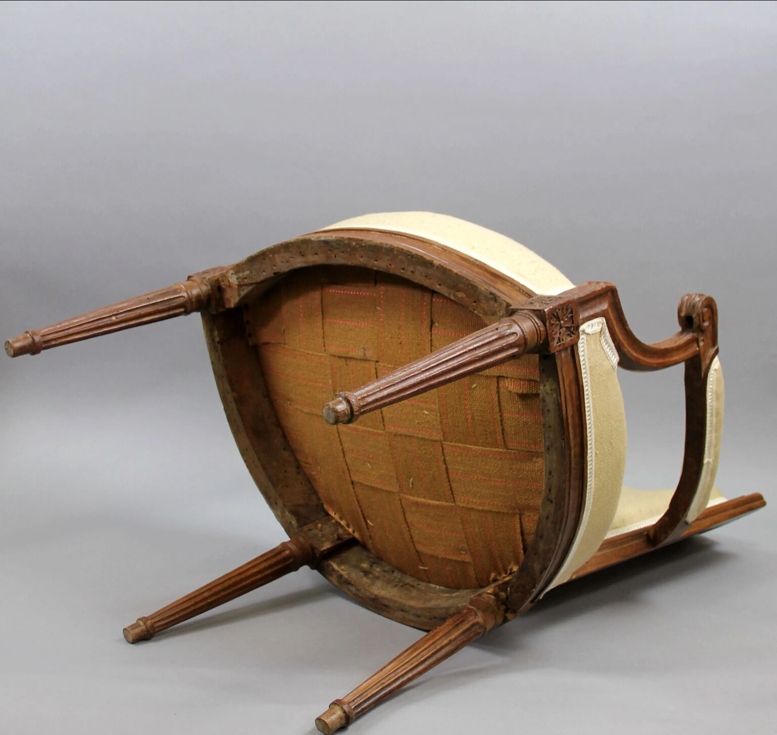 Pair of Louis XVI convertible chairs in moulded wood