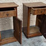 Pair of walnut bedside tables