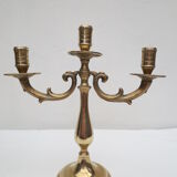 Pair of old brass candlesticks 3 branches