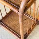 Vintage bamboo and wicker bedside table with 2 shelves, circa 1970