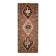 Vintage Turkish Oushak handmade wool cotton brown runner rug 137X338