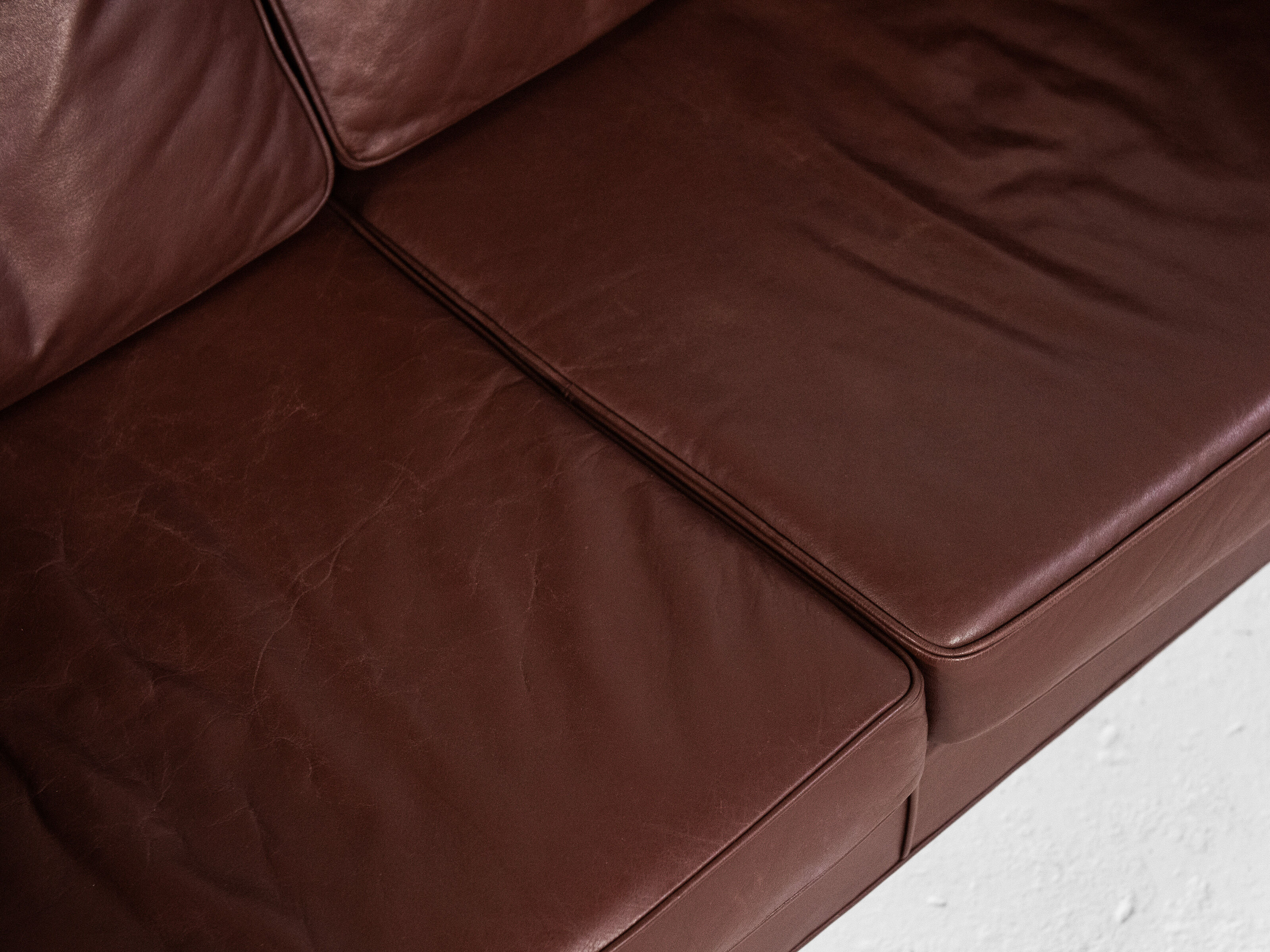 Danish 2-seater sofa in leather by Børge Mogensen for Fredericia