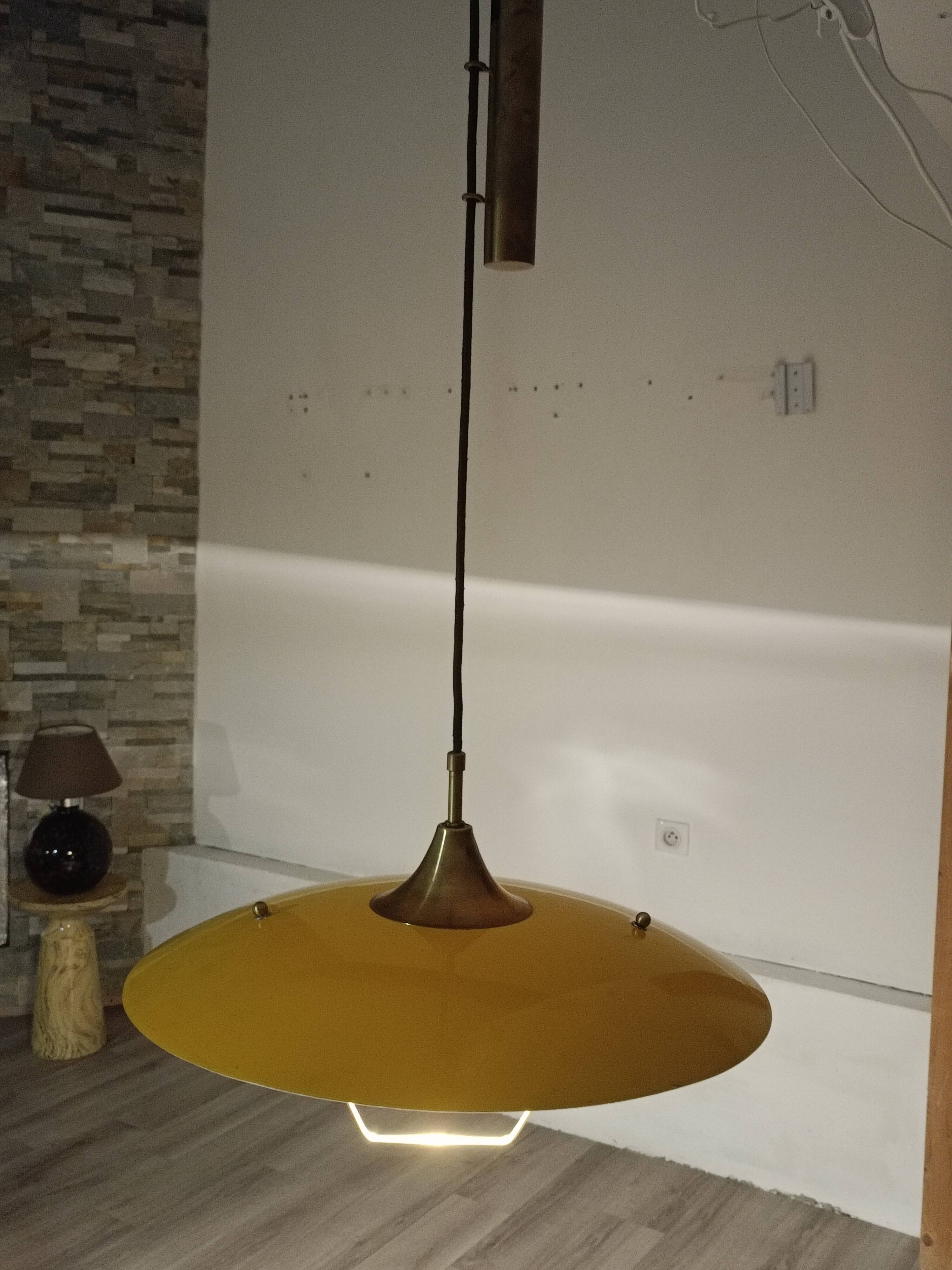 Hanging lamp with counterweight Italy 1950s