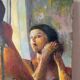 "The earring" oil on canvas signed Patrice Landauer