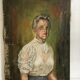 Portrait in oil on canvas XIX th