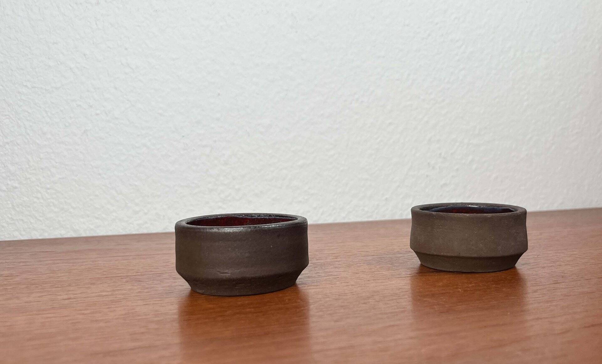 Small modern Danish studio pottery bowls from the mid-century, 1960s, set of 2.