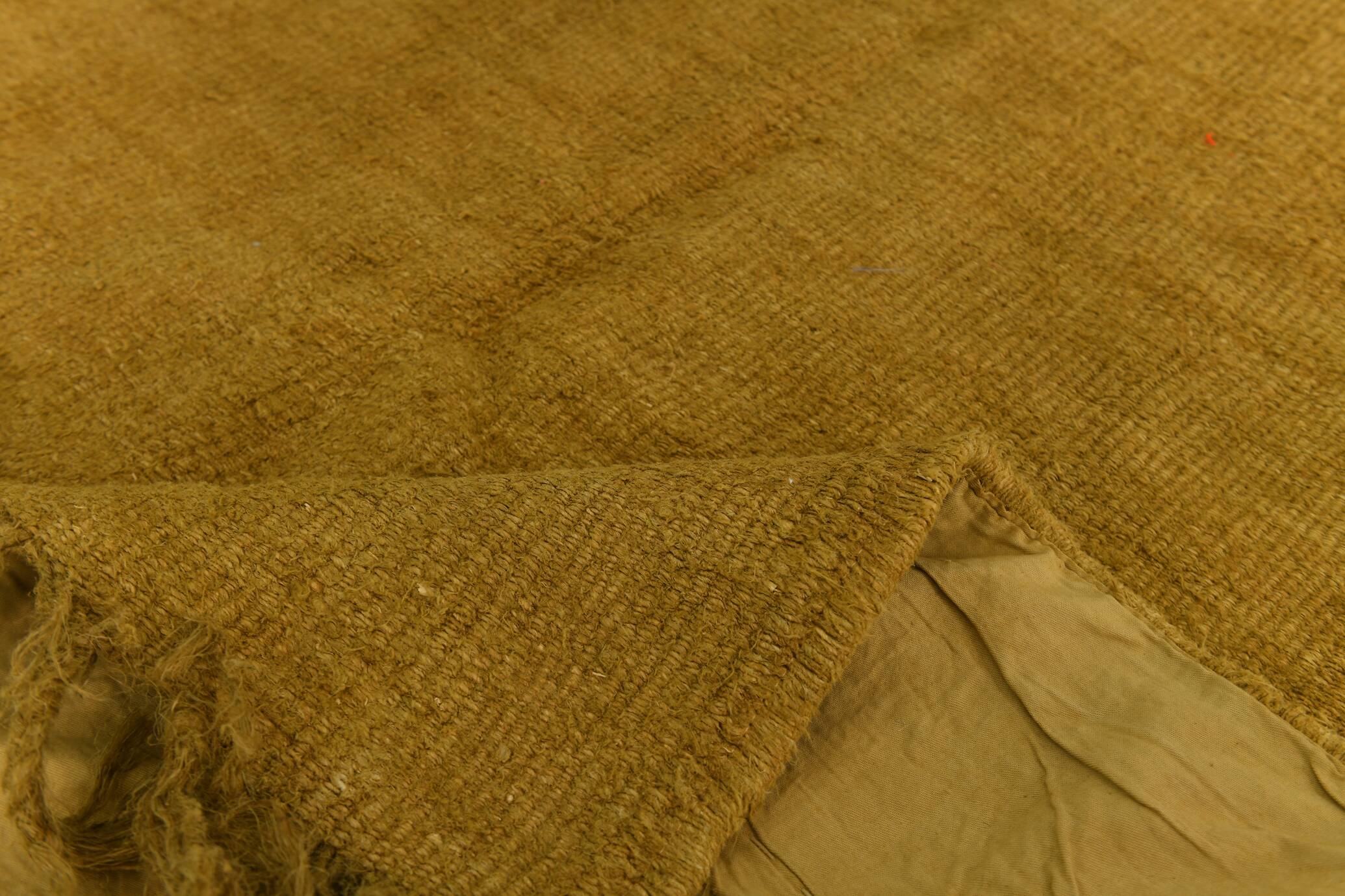 Turkish Dark Mustard Vintage Kilim Rug, 135x268Cm