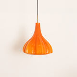Suspension vintage en verre orange par Peill et Putzler 1960