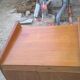 Commode haute rotin années 60