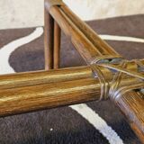 Bamboo and smoked glass coffee table 1970