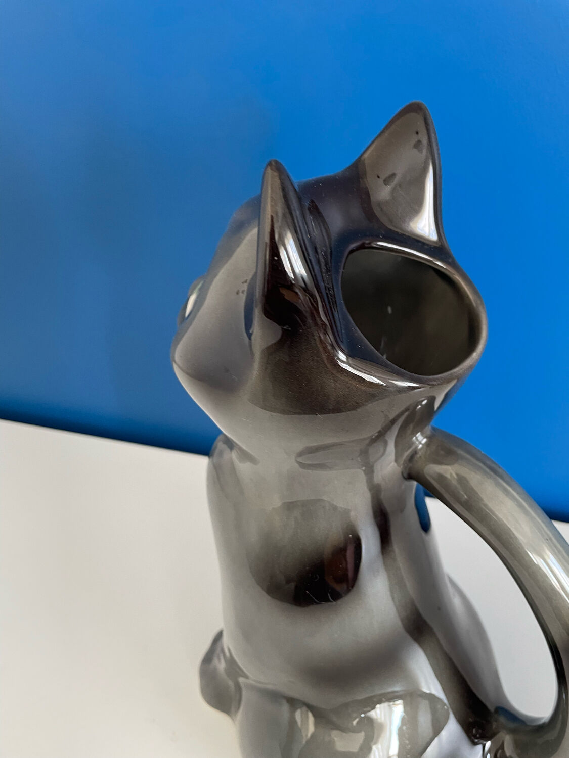 Vintage black cat jug pitcher