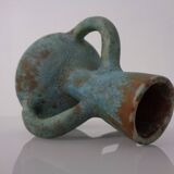 German studio ceramic handle vase by Lu & Gerd Grove, Lübeck, 1960s