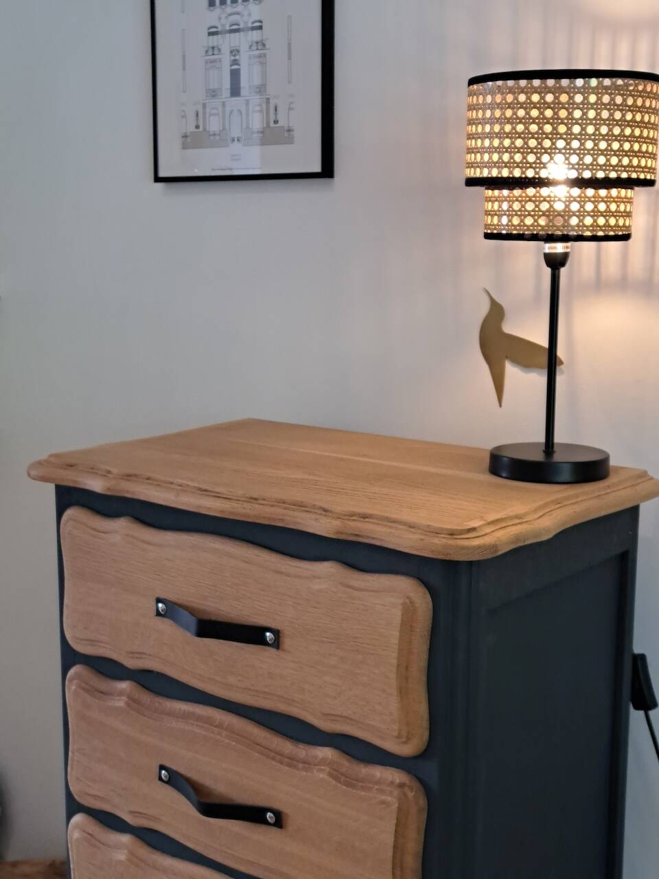Vintage oak chiffonier