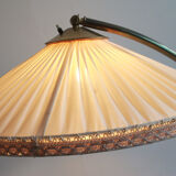 1950s floor lamp in brass with plisée lampshade