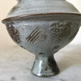 Signed ceramic flower-picker vase