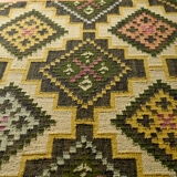 Tapis en coton vert au motif graphique Maisons du monde