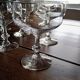 Lot de 10 coupes à champagne vintage en verre pied ciselé