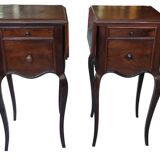 Pair of old bedside tables with flaps