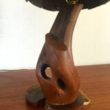 Vintage lamp in olive wood, 70s