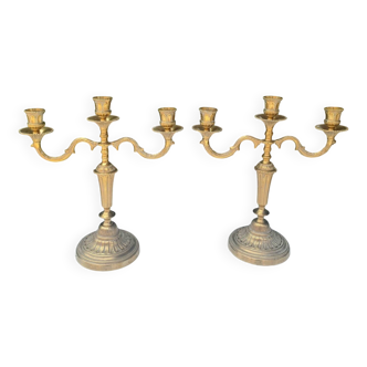 Paire de chandeliers en bronze