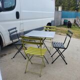 Garden furniture square table 4 folding chairs