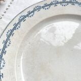Vintage round ironstone dish, Gien Austerlitz model, made in France