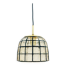 Mid-century glass & brass ceiling light/pendant from limburg, germany, 1960s