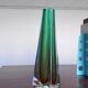 Sculptural Murano green sommerso Glass, triangular shape , 1970's Italian design