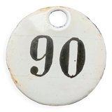 Vintage Enamel Train Seat Numbers from Europe Lucky Number House Number Room