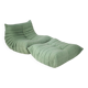 Togo set of armchair and pouf in mint boucle