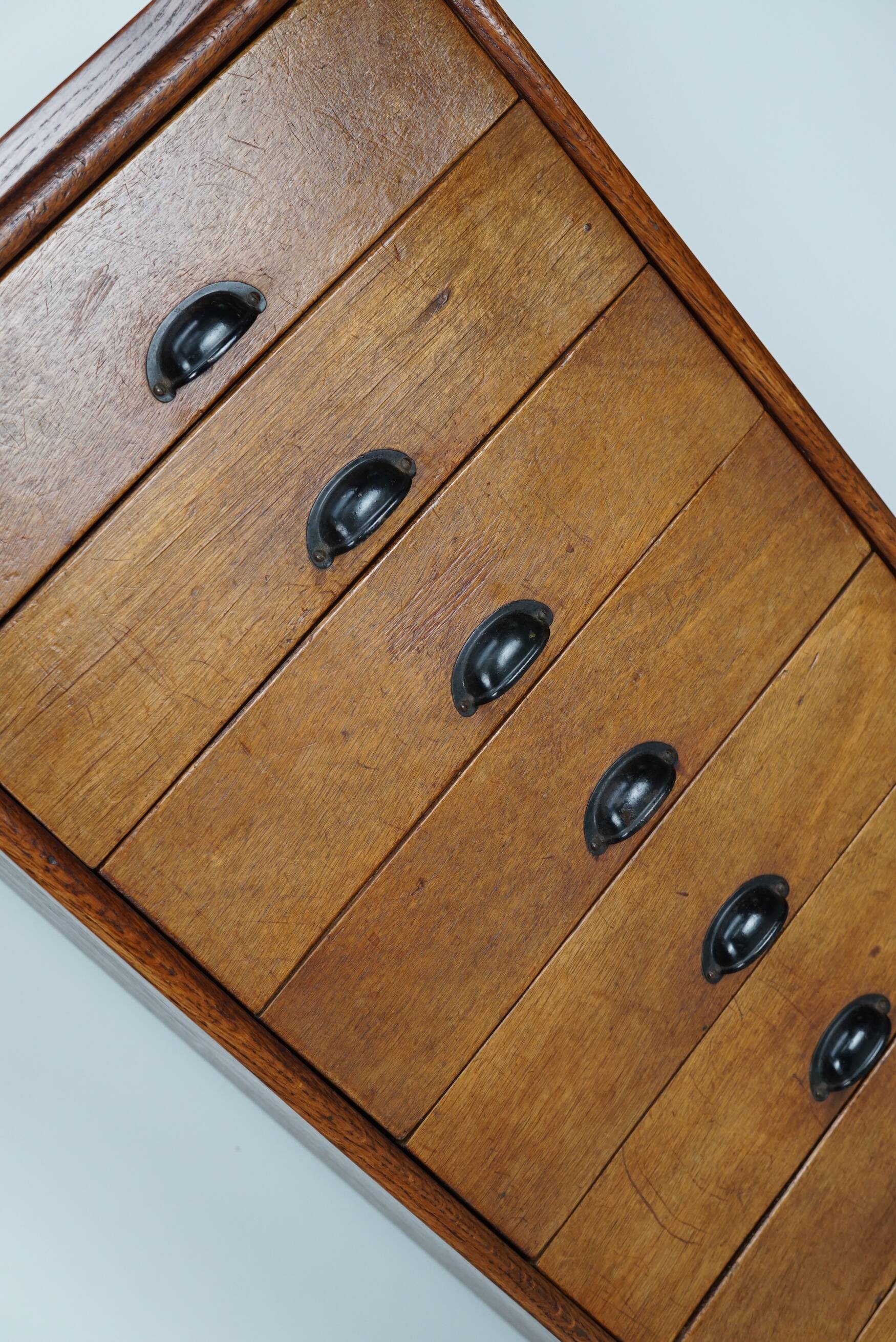 Vintage Dutch Poplar Apothecary / Filing Cabinet, 1950s