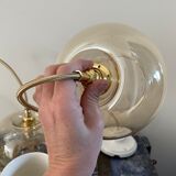 Set of three glass hanging lamps