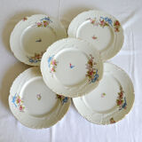 5 assiettes plates Porcelaine de Limoges