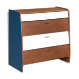 Furniture shoes, teak revamps white blue