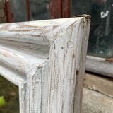 Large white patinated mirror